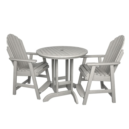 Highwood Usa Hamilton 3pc Round Counter Height Outdoor Patio Furniture Dining Set AD-CNA36-HGR
